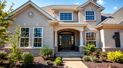 Luxury Brick House Exterior: Modern Home Design and Landscaping