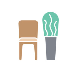 Chair and plant icon