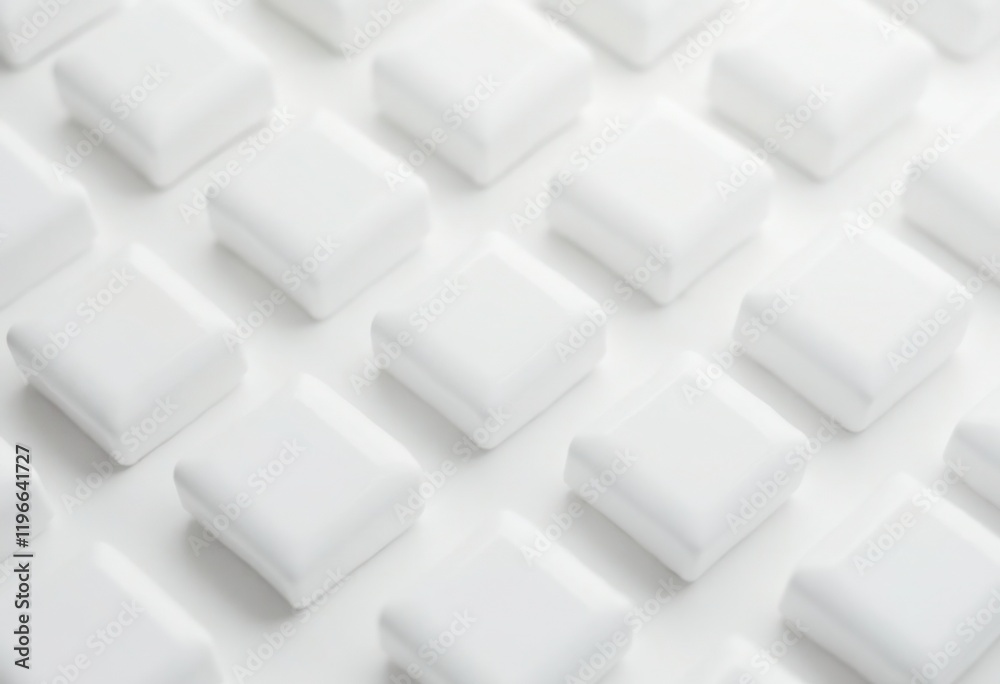 Poster White Cubes with a Light and Shadow Perspective Background Pattern