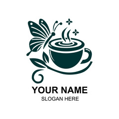 
Coffee Logo Design with a Butterfly Theme