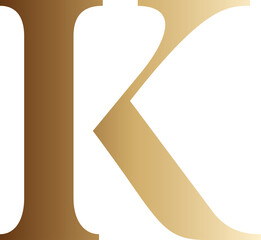 Gold Gradient Letter K Design 