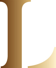 Gold Gradient Letter L Design 