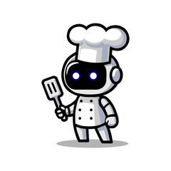 
Robot Chef Mascot Design Clean White Background