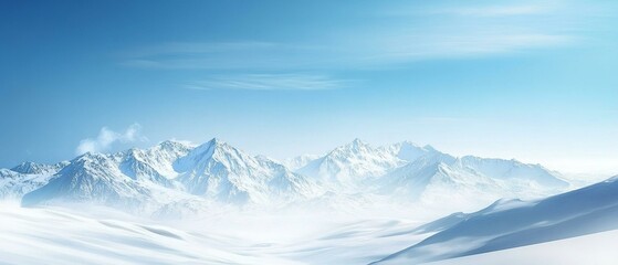 Obraz premium White snowy montains with blue sky travel and vacation lifestyle resilience and challenges concept