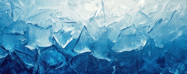 Fototapeta premium Geometric blue ice texture background