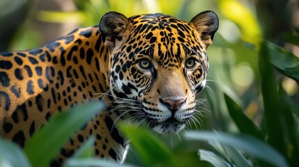 Majestic Jaguar in Lush Greenery