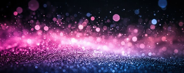 Obraz premium Glowing abstract grainy gradient background, purple blue pink white black noisy texture color shape banner poster cover header backdrop design