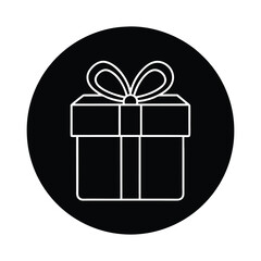 Minimalistic Black Gift Box with Bow in Circular