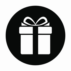 Minimalistic Black Gift Box with Bow in Circular