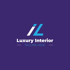Creative interior or Luxury interior logo design template vector installation
