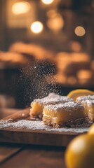 Lemon Bars with Powdered Sugar