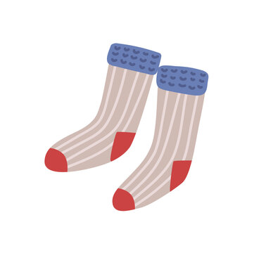 striped socks with red toes and blue cuffs clip art preview