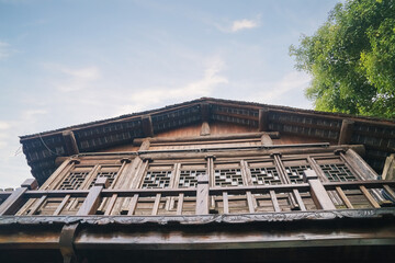 Detail close-up of ancient architecture in Huishan Ancient Town, Wuxi City, Jiangsu Province, China on July 28, 2024