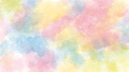 春イメージのカラフルな水彩テクスチャグラデーション背景  16:9
Spring image colorful watercolor texture gradient background  16:9
