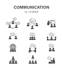 Communication Flat Icons Set