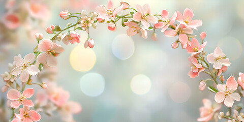 Fototapeta premium Spring Flower Petals Falling Background - Soft and Elegant Seasonal Design