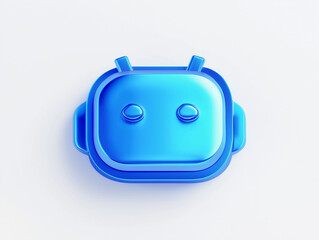 Fototapeta premium 3D design of an electric blue icon logo of a chatbot suitable for clipart or logo for business and communication