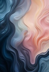 Obraz premium Abstract Swirling Hues Of Blue Pink And Beige