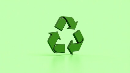 Obraz premium Green Recycling Symbol Three Arrows Circular Design