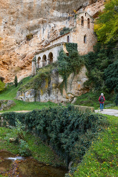 Picturesque medieval chapel in Tobera, Burgos. Castilla y Leon. Spain