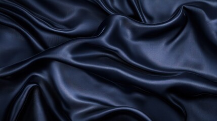 Fototapeta premium Midnight Blue Silk Drapery: A Luxurious Texture