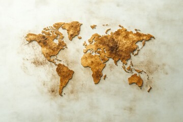 World map art display contemporary gallery wall decor creative space close-up view geographical inspiration