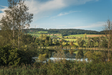 Rural scenery at lake Hasensee in the Canton of Thurgau, Uesslingen-Buch, Seebachtal, Switzerland