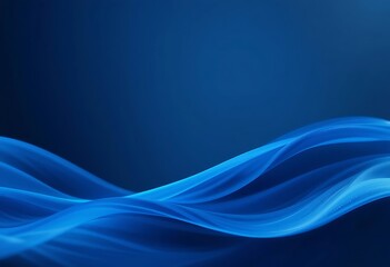 Fototapeta premium Abstract Blue Waves Smooth Flowing Design