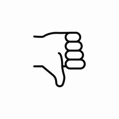 Hand thumb down dislike icon vector sign