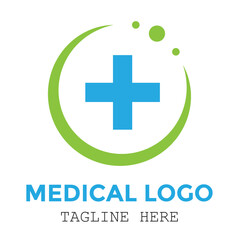 Modern medical care minimalist medical sign stylish colorful logo design