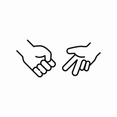 Hands sharing help support icon vector sign