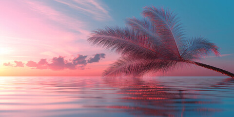 Obraz premium tropical sunset with trees