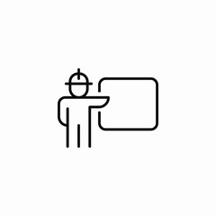 Teacher presentation education board icon vector sign