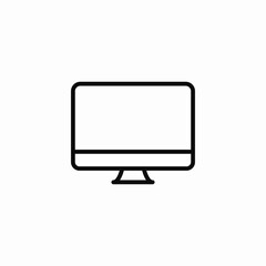 Computer monitor screen display icon vector sign