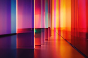 An abstract painting with a vibrant color palette and stained glass effect. This artwork is modern, creative and a mood enhancer for any interior space.