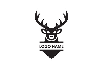 Brave Deer Logo Design Template Vector Illustration