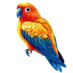 Obraz premium Vibrant Parrot: A Vivid Digital Painting of a Tropical Bird