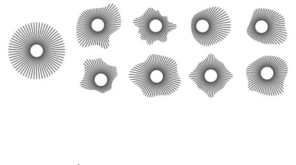Circular Sound Wave. Music Audio Burst. Vector Lines Icon