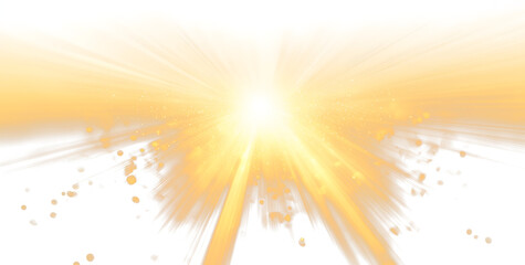 Obraz premium Transparent yellow sunlight special lens flash light effect. Sun light with glare. Golden flash png. Vector illustration for perfect effect with sparkles. Sun rays png.