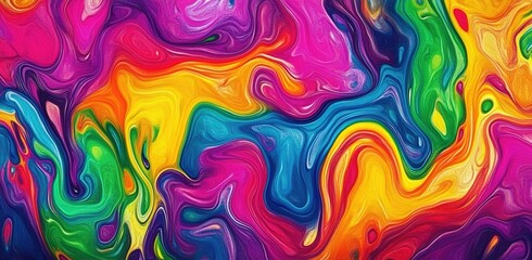 Abstract background with colorful paint swirls, vibrant colors, and fluid shapes creating an artistic wallpaper design.