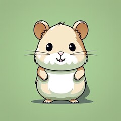 Creative and Playful Hamster Illustration in a Green Flat Design