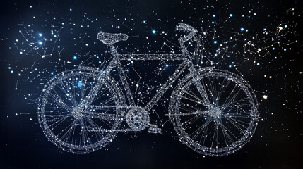 Fototapeta premium Bicycle creative image made to form the bicycle shape