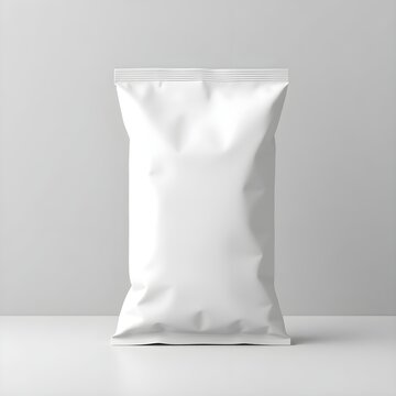 Minimalist White Pouch with Sealed Edges &ndash; Premium Product Packaging Display