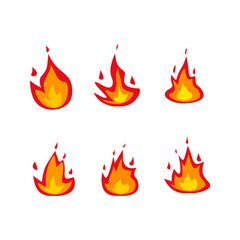 set of fire, set of fire icons, set of fire flames