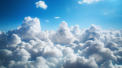 Majestic cumulus clouds formation ideal for atmospheric visuals
