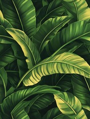 Fototapeta premium Watercolor style botanic design with tropical palm leaves and greenery for a nature backdrop.