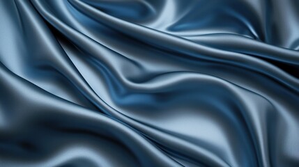 Elegant Draped Blue Silk Fabric Texture