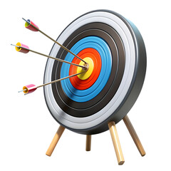 Colorful Archery Target Bullseye Arrows Success Goal 3d aim sport rings stand three black 
