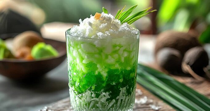 Indonesian Cendol Traditional Refreshment Drink 