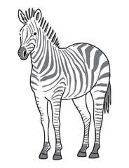 シマウマの手描きイラスト